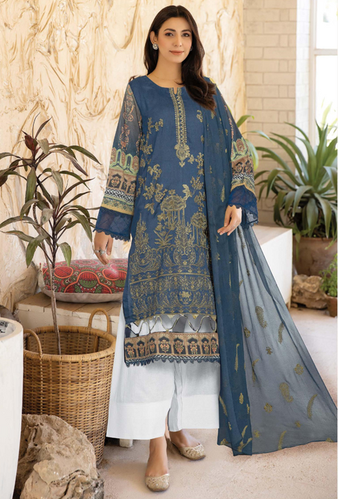 JOHRA 3PC EMBROIDED PRINTED LAWN SUIT JH-708