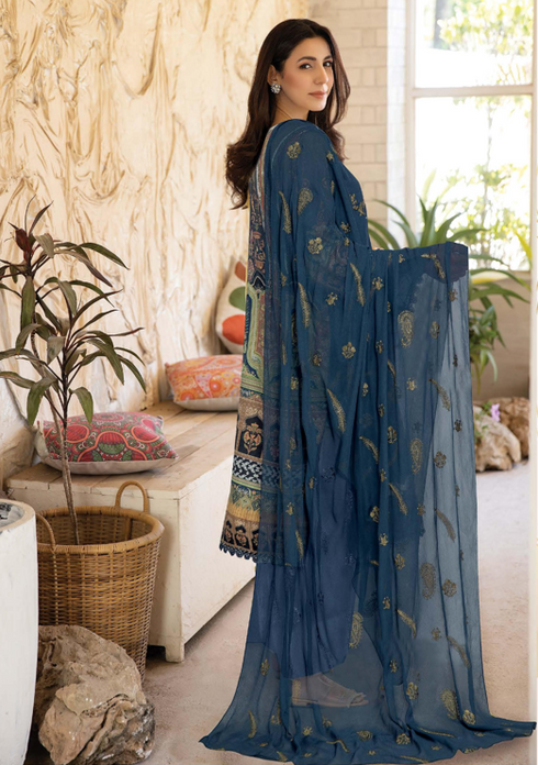 JOHRA 3PC EMBROIDED PRINTED LAWN SUIT JH-708