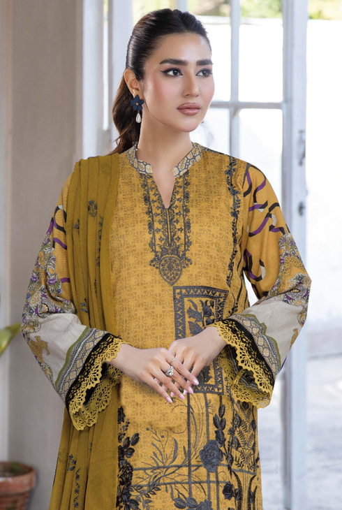 JOHRA 3PC EMBROIDED PRINTED LAWN SUIT JH-710