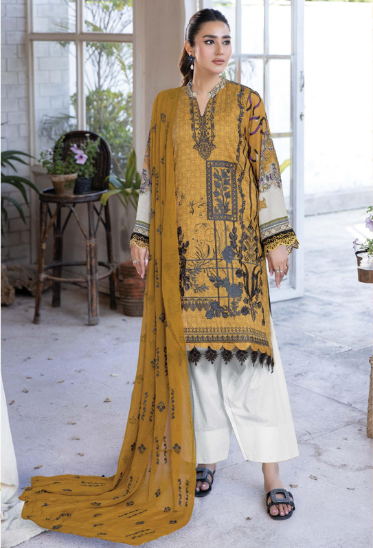 JOHRA 3PC EMBROIDED PRINTED LAWN SUIT JH-710