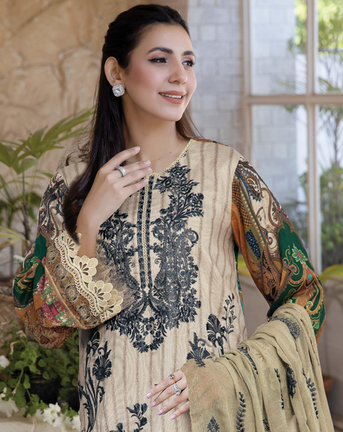 JOHRA 3PC EMBROIDED PRINTED LAWN SUIT JH-711