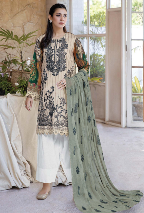 JOHRA 3PC EMBROIDED PRINTED LAWN SUIT JH-711