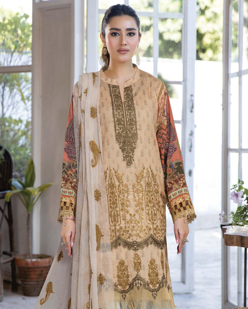 JOHRA 3PC EMBROIDED PRINTED LAWN SUIT JH-713